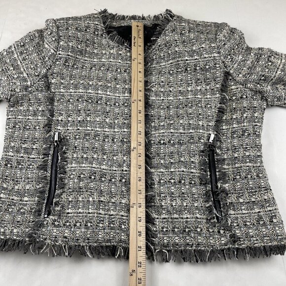 Bagatelle Collection Jacket Women’s XL Lined Frayed Trim Full Zip Snap Casual - Picture 5 of 15